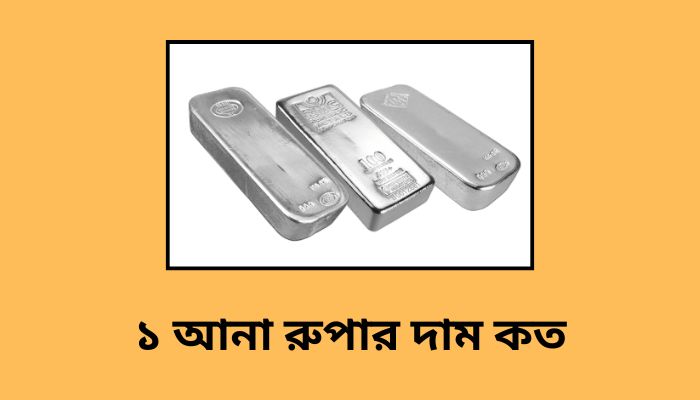 ১ আনা রুপার দাম কত ২০২৫