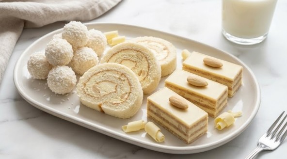 Beli Badem i Kokos: 1 Smesa za 3 Vrste Luksuznih Belih Kolača (Rafaello Stil)