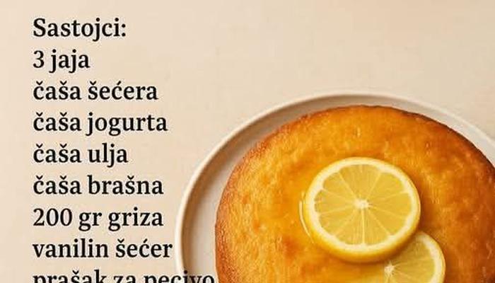 Recept za Kolač sa Grizom i Limunom – Sočan i Ukusan