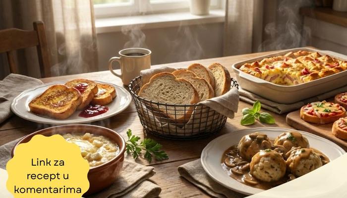 Kreativni Recepti sa Starim Hlebom: 5 Jela iz Jedne Smese