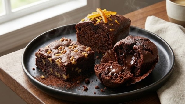 Čoko Trio: Recept za 3 Sočna Čokoladna Kolača od 1 Smese (Sa Orasima, Narandžom i Čokoladom)