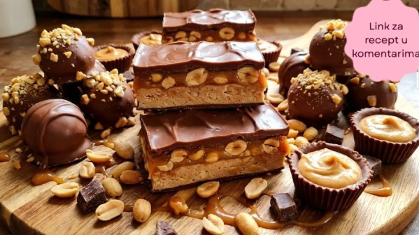 Snikers Fantazija: Recept za Domaće Kikiriki Kolače (3 Vrste od 1 Smese)