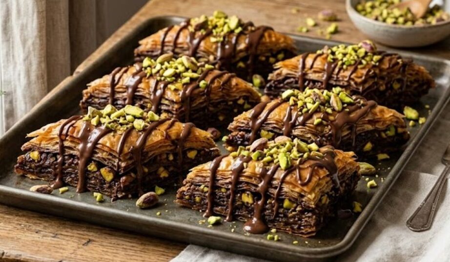Čokoladna Baklava sa Pistaćima: Luksuzni Spoj Tradicije i Čokolade