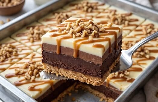 Trostruka Čokolada I Karamel Kocke – Recept Bez Pečenja