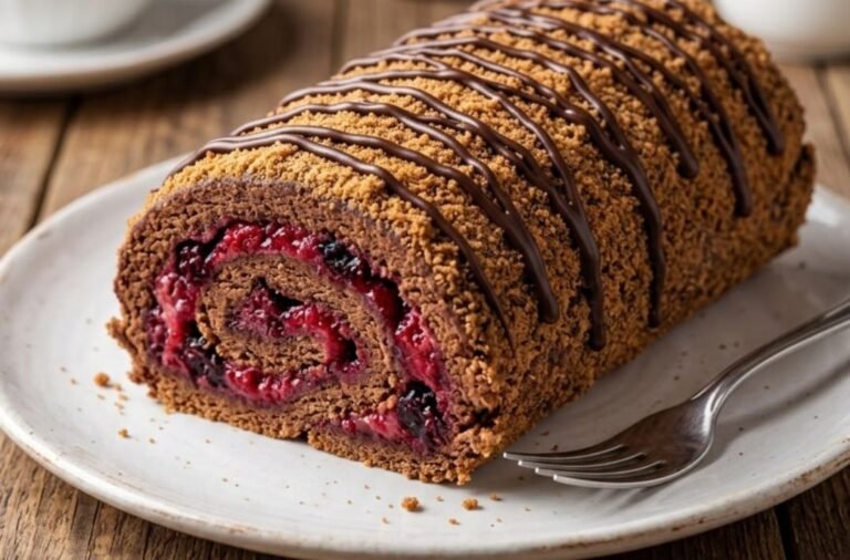 Čoko Rolat sa Šumskim Voćem | Brzi Voćni Desert na Šolje