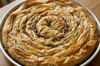 Domaći Burek sa Mesom | Tradicionalna Balkanska Hrskava Pita