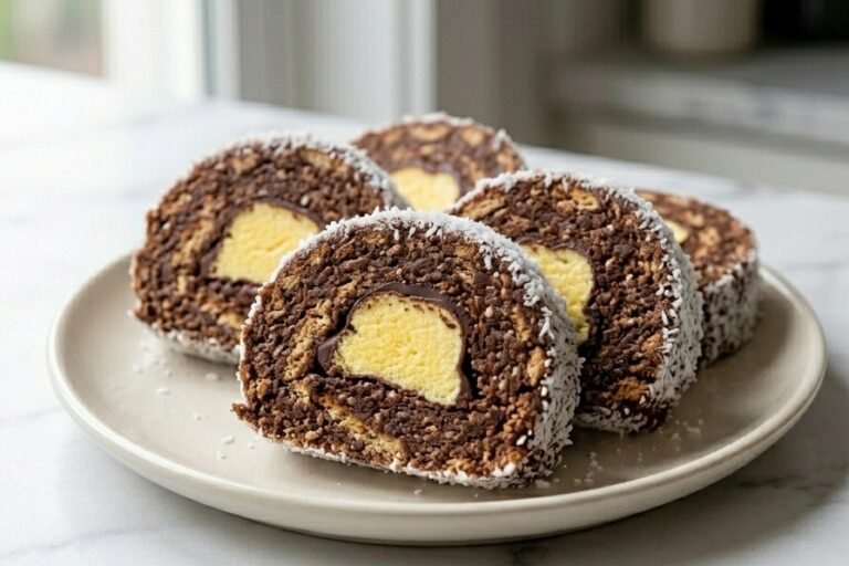 Brzi Plazma Rolat sa Krem Bananicama | Desert Bez Pečenja