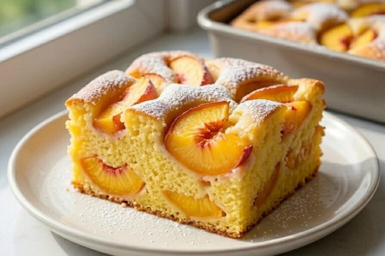 Naram Kolač Sa Breskvama | Brzi Peach Yogurt Cake Recipe