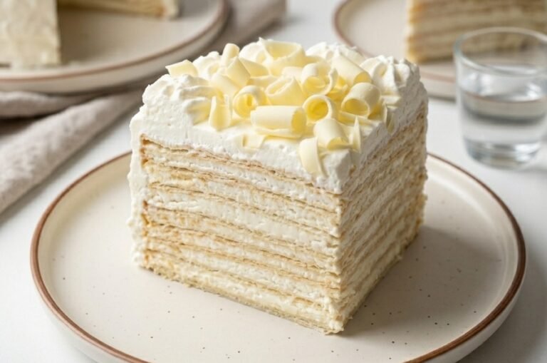 Beli Anđeo Torta | Elegantan Slojeviti Desert sa Belom Čokoladom