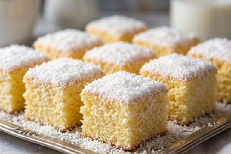 Starinske Kokos Kocke | Mekani Brzi Kolač za 30 Minuta