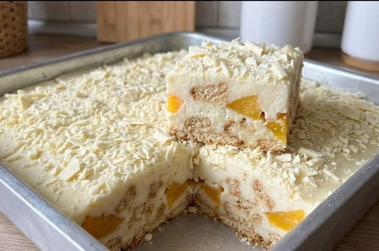 Čuvena Grčka Torta sa Breskvama | Brzi Voćni Kolač Bez Pečenja