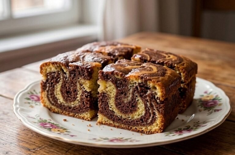 Sočni mramorni kolač | Brzi starinski recept zaliven sirupom