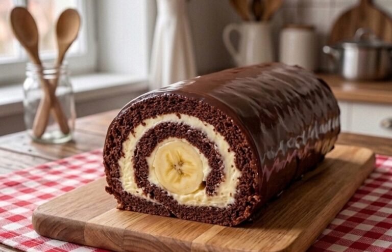 Rolat sa bananom | Najbolji recept za čokoladni rolat sa celom bananom