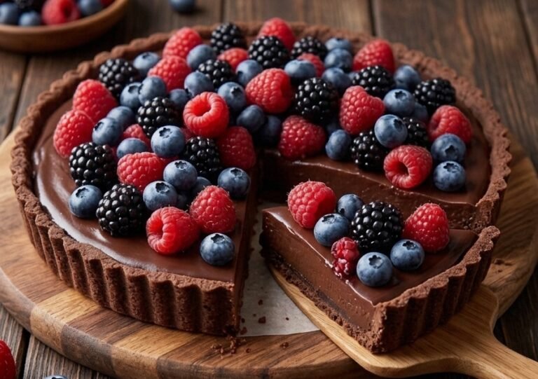 Brzi čoko tart sa voćem | Luksuzni desert bez pečenja