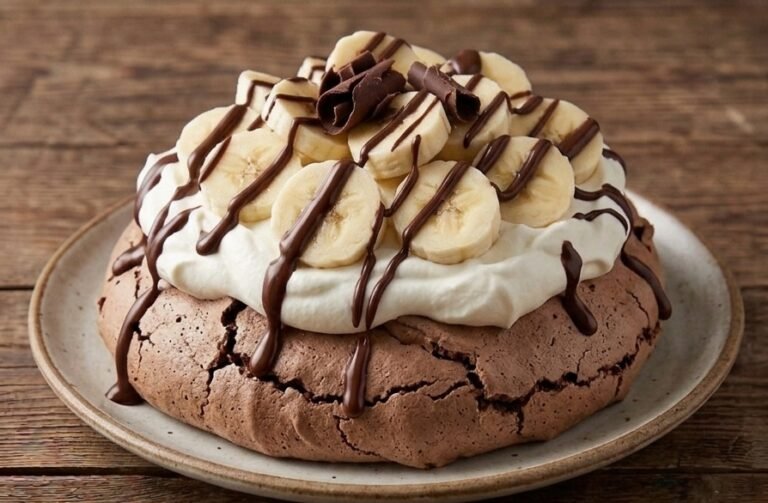 Čokoladna Pavlova sa bananama | Elegantni desert koji oduzima dah