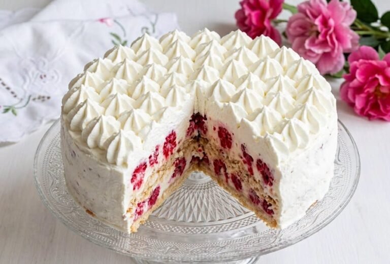 Brza torta sa malinama | Kremasti voćni desert bez pečenja