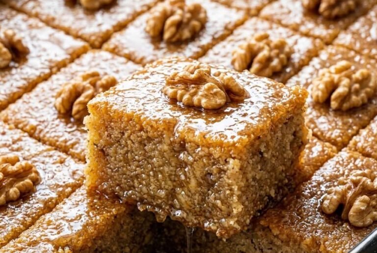 Sočna griz halva | Tradicionalni zaliveni desert sa orasima