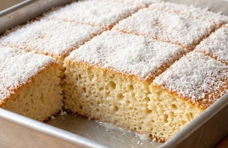 Sočni kolač sa kokosom | Brzi zaliveni mlečni desert na čaše