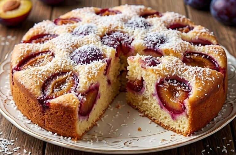 Sočni Kolač sa Šljivama i Kokosom | Brzi Recept na Čaše