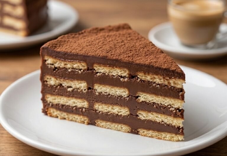 Kremasti čokoladni keks kolač | Brzi slojeviti desert bez pečenja