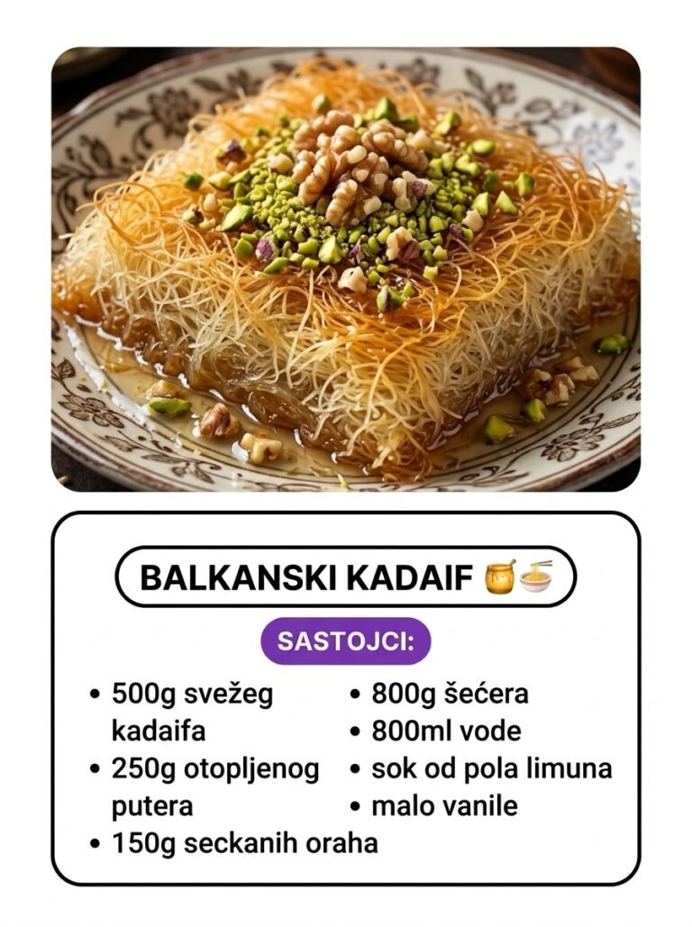 Autentični balkanski kadaif | Tradicionalni zaliveni desert sa orasima