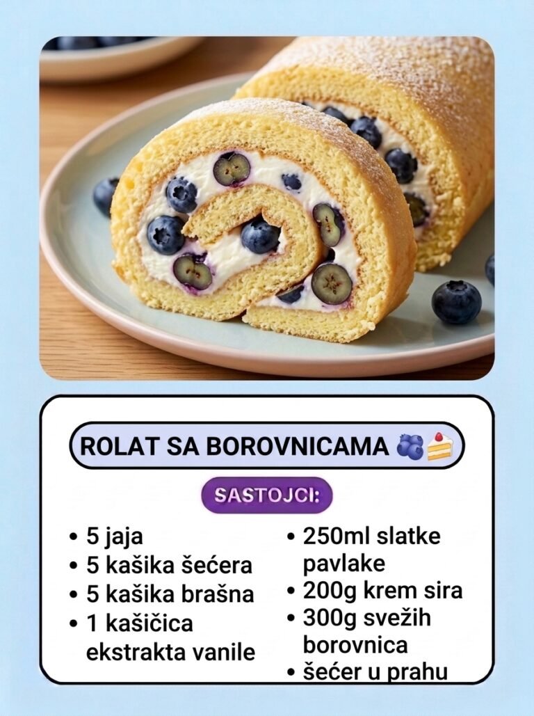 Osvežavajući rolat sa borovnicama | Lagani voćni desert