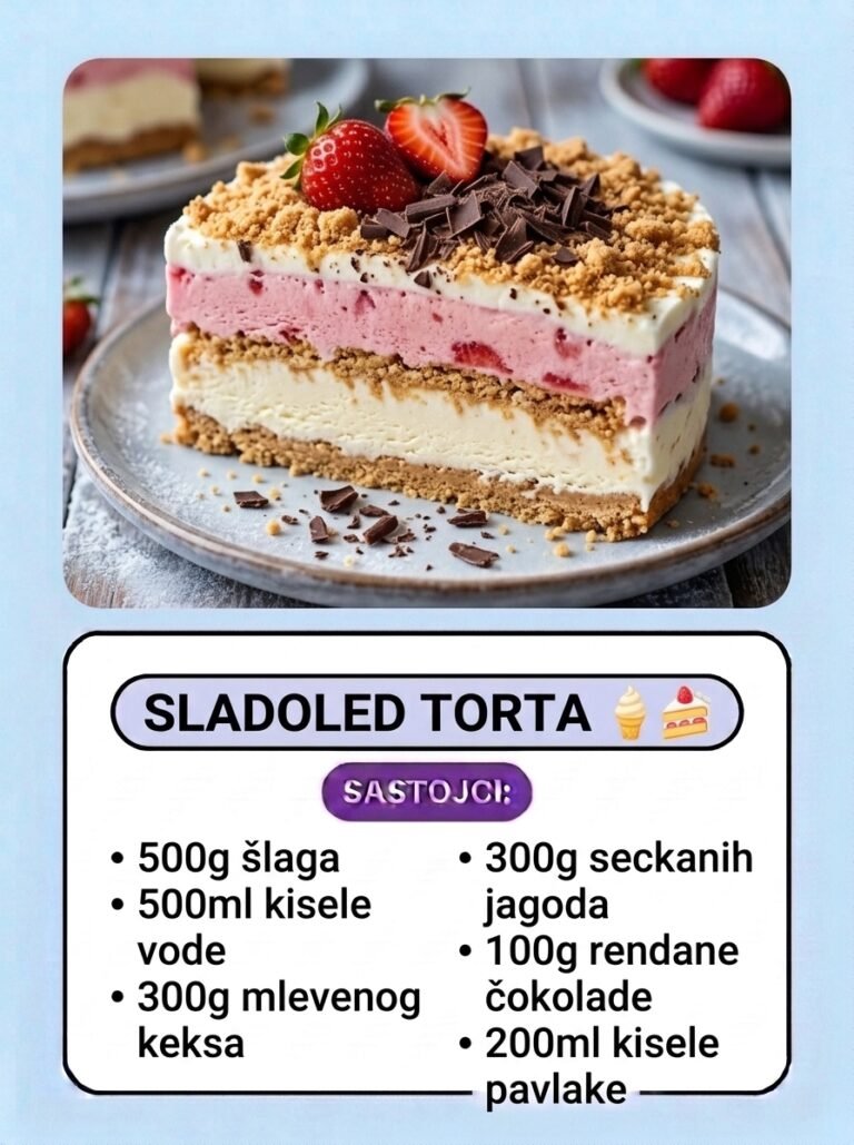 Brza sladoled torta sa jagodama | Osvežavajući desert bez pečenja