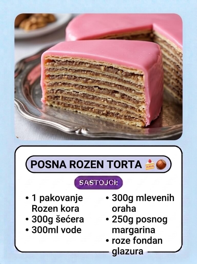 Posna Rozen torta | Tradicionalni slojeviti kolač sa orasima