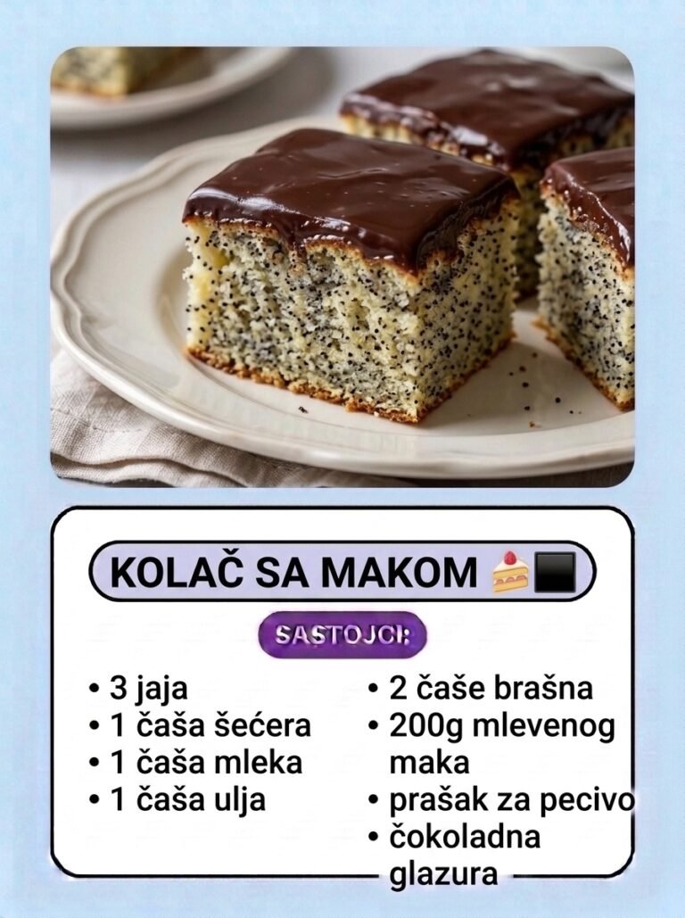Brzi kolač sa makom na čaše | Sočni starinski desert sa čokoladom