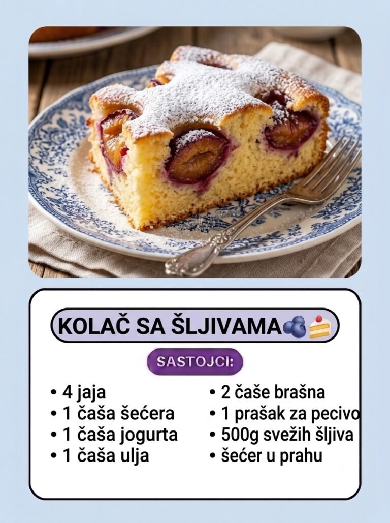 Domaći kolač sa šljivama na čaše | Najmekši starinski voćni desert