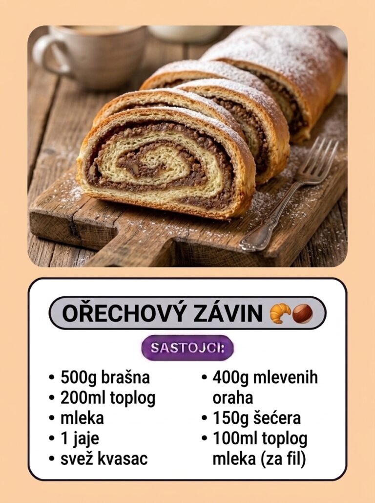 Domaća štrudla sa orasima (Ořechový závin) | Vazdušasto slatko pecivo