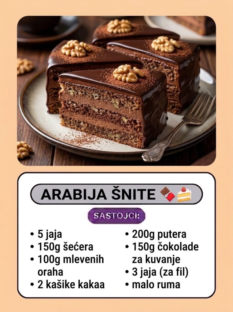 Arabija šnite | Raskošni čokoladni kolač sa orasima