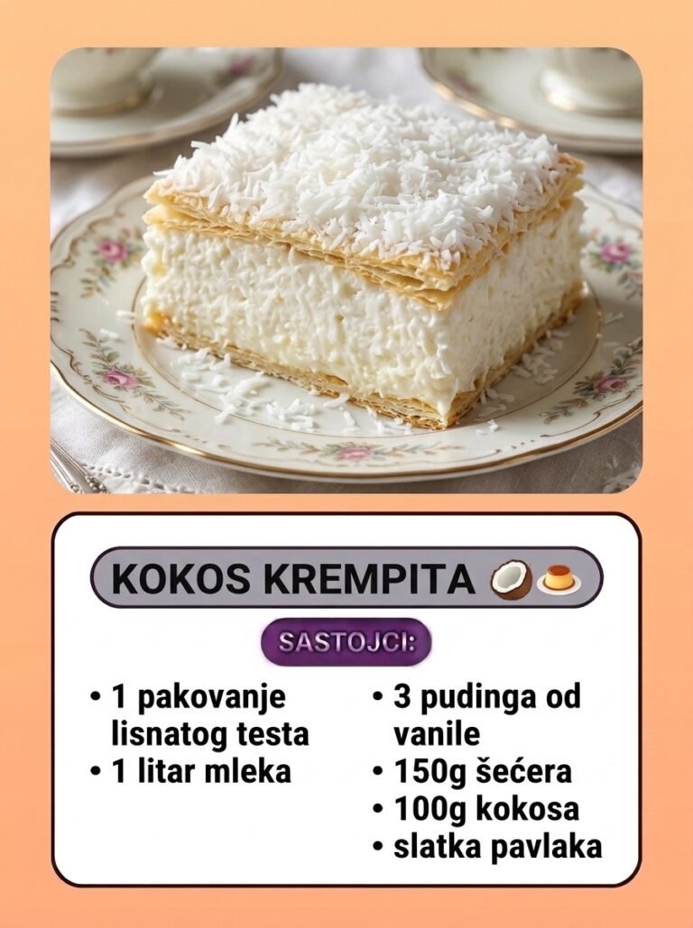 Kokos krempita | Egzotični oblačić od vanile između hrskavih kora