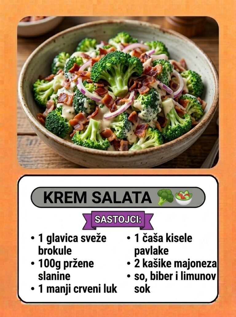 Krem salata sa brokolijem i slaninom | Bogat i hrskav brzi obrok