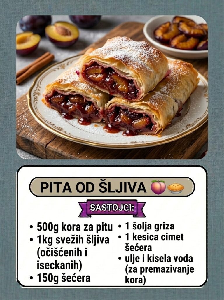 Domaća pita od šljiva | Hrskava štrudla sa sočnim voćnim nadevom