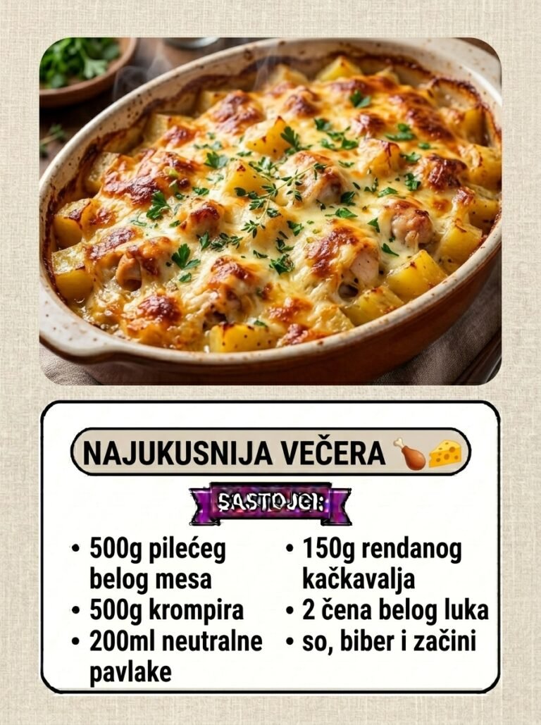 Najukusnija večera iz rerne | Zapečena piletina sa krompirom i sirom