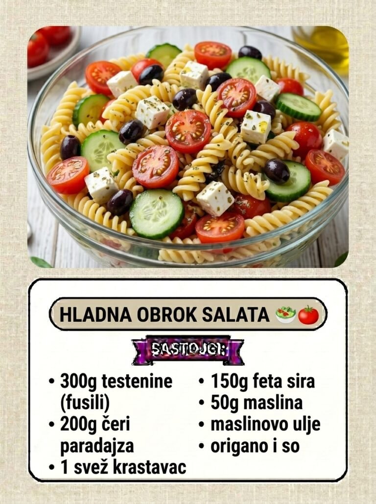 Hladna obrok salata sa testeninom | Brz i osvežavajući mediteranski ručak