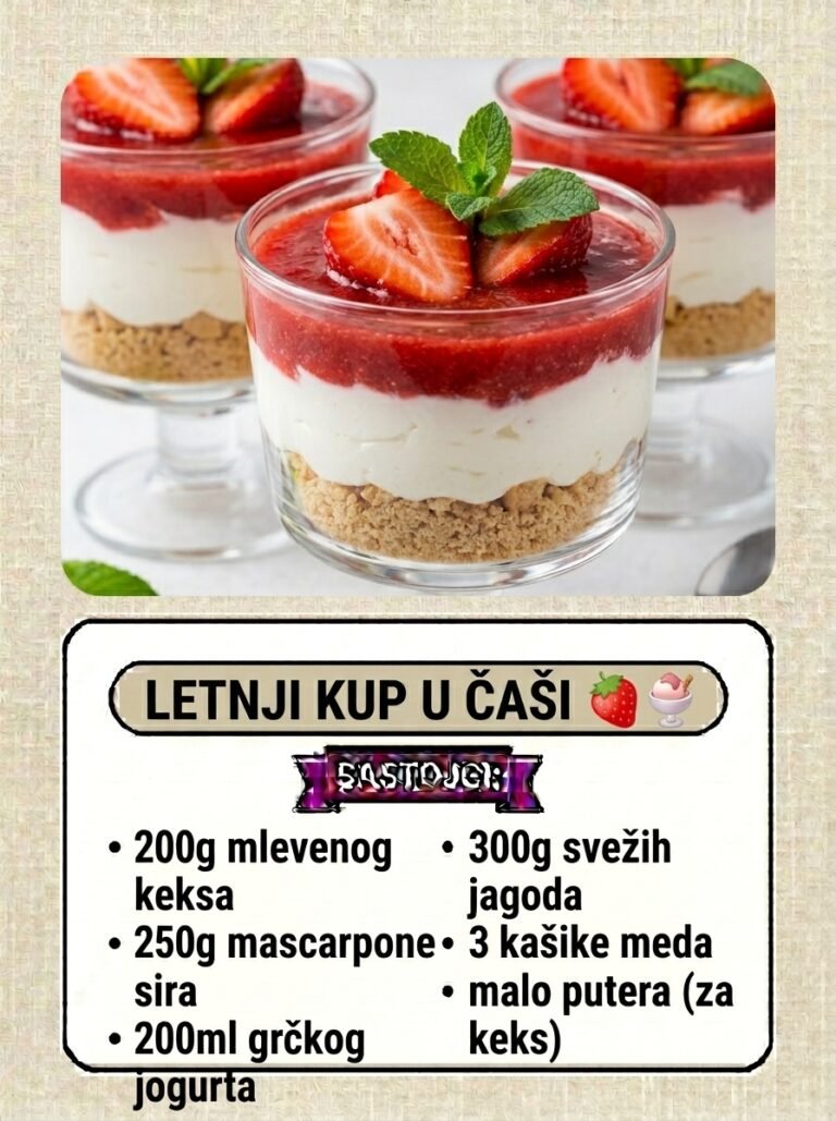Osvežavajući letnji kup u čaši sa jagodama | Brzi desert bez pečenja