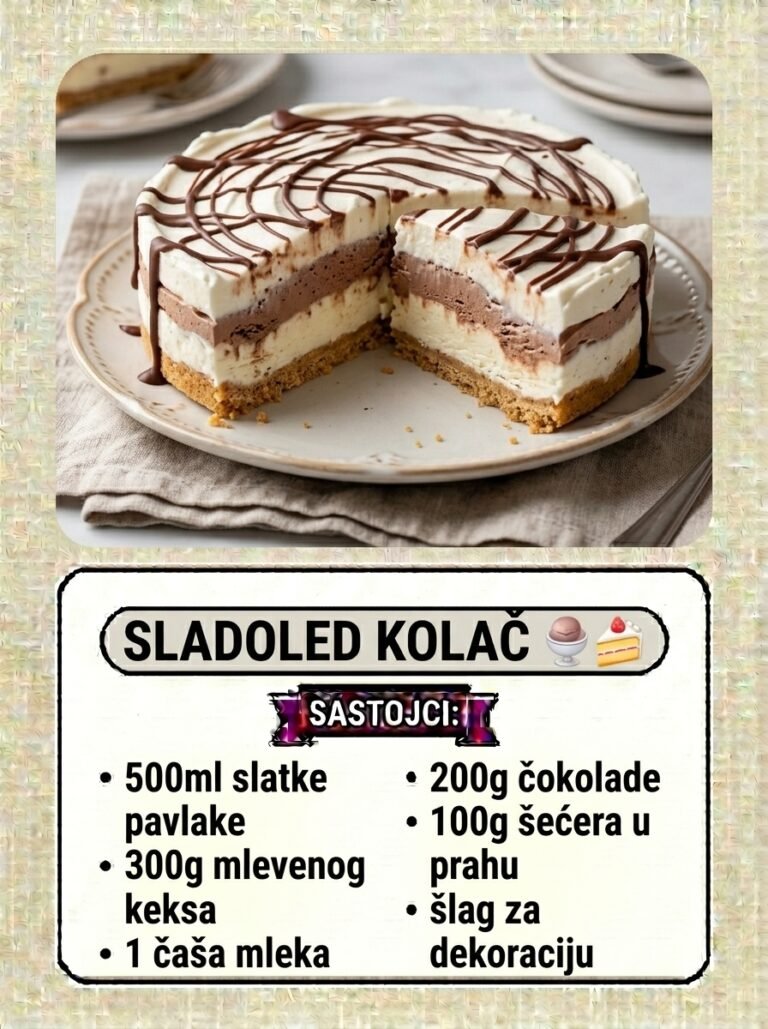 Osvežavajući sladoled kolač | Kremasta nepečena torta u tri sloja