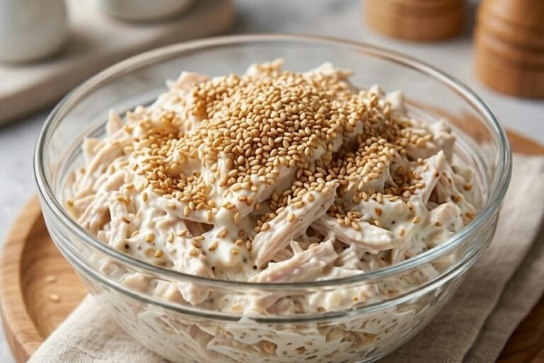Pileća Salata sa Susamom | Brza, kremasta i hrskava salata za sve prilike