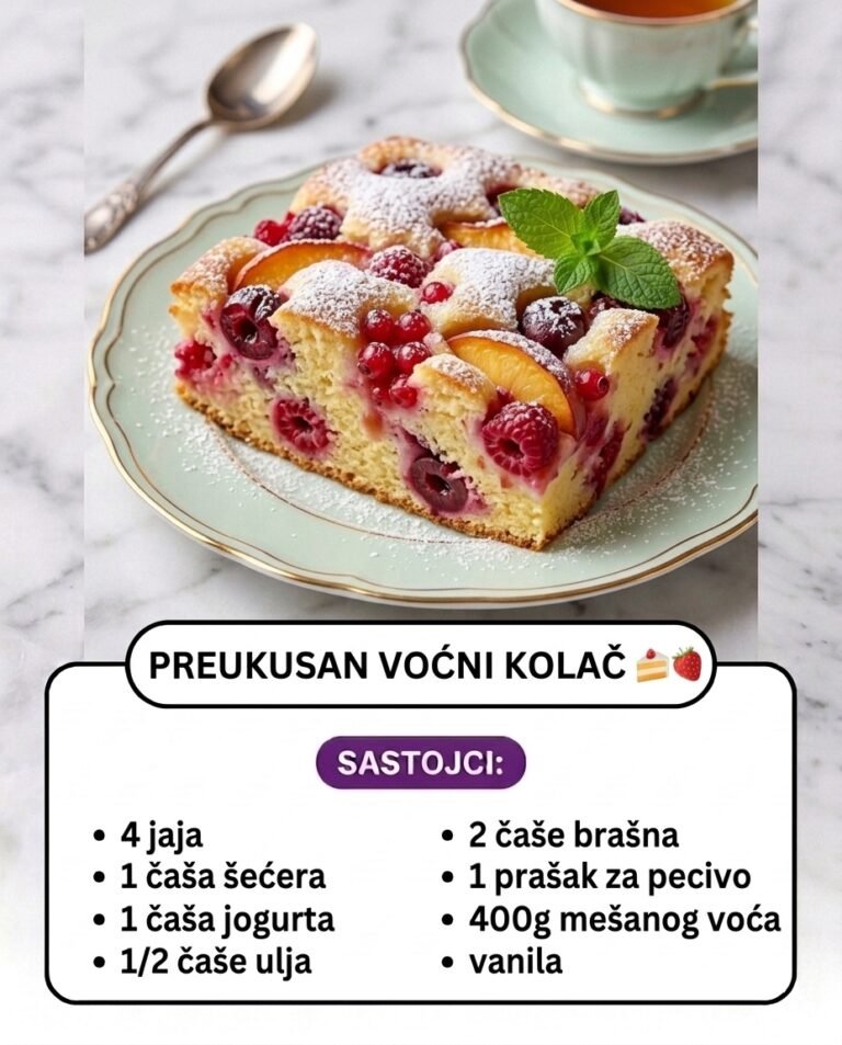 Preukusan Voćni Kolač sa Jogurtom | Brz i Sočan Kolač na Čaše