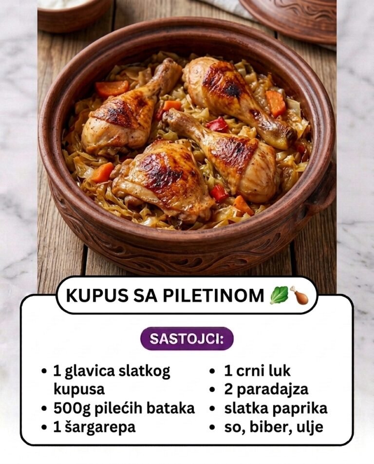 Domaći Kupus sa Piletinom iz Rerne | Sočni Bataci sa Slatkim Kupusom