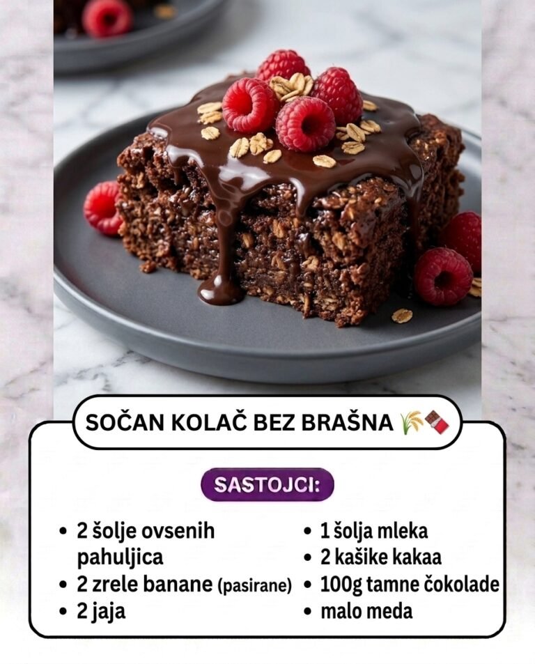 Sočan Kolač Bez Brašna sa Bananama i Čokoladom | Zdrav i Brz Desert