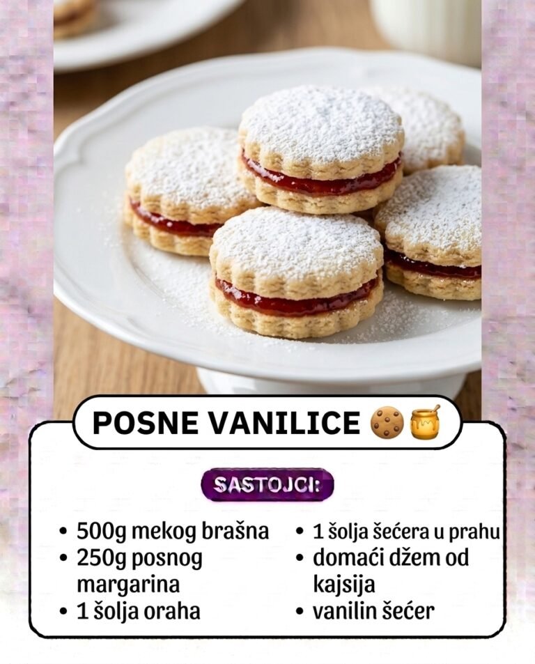 Posne Vanilice sa Orasima i Džemom od Kajsija | Topivi Starinski Kolačići