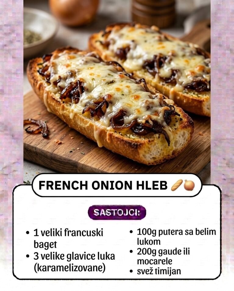 French Onion Hleb sa Karamelizovanim Lukom i Sirom | Zapečeni Baget