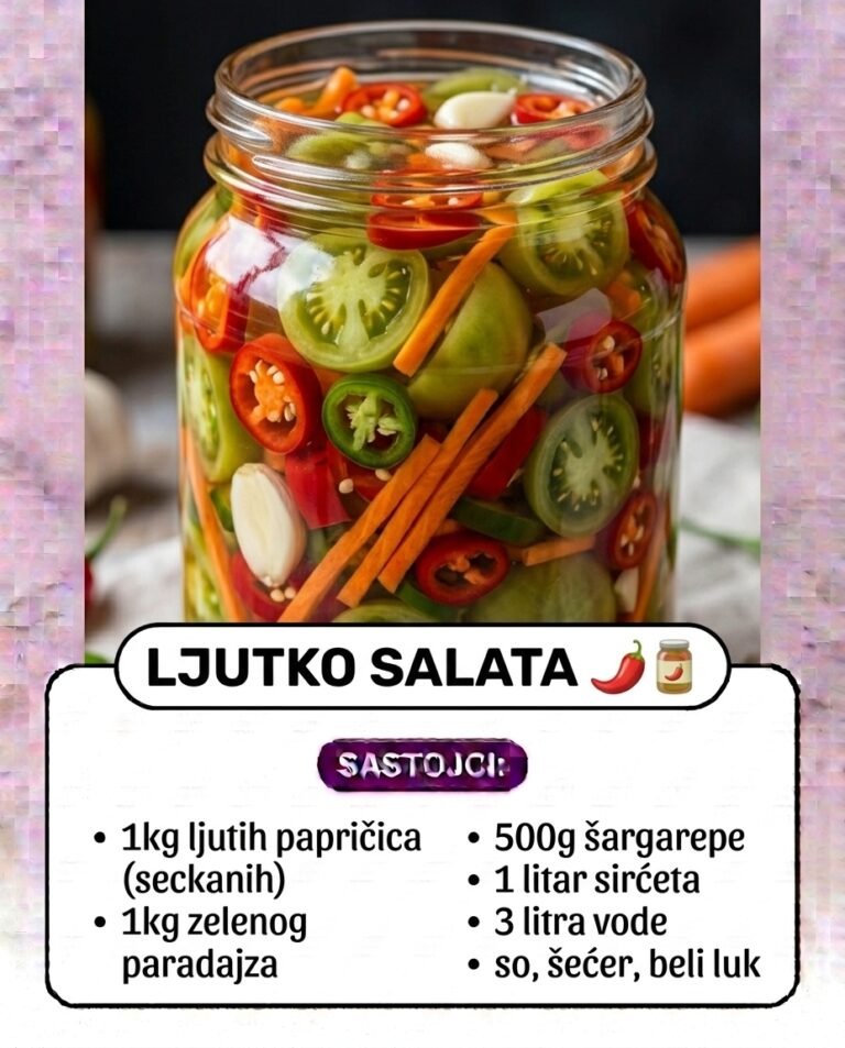 Ljutko Salata sa Zelenim Paradajzom i Papričicama | Domaća Zimnica Recept