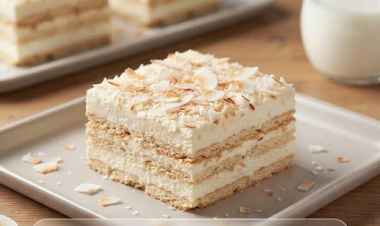 Kremaste kokos kocke | Brzi desert bez pečenja sa petit keksom