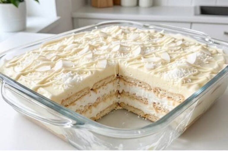 Brzi kokos keks kolač | Osvežavajući slojeviti desert bez pečenja