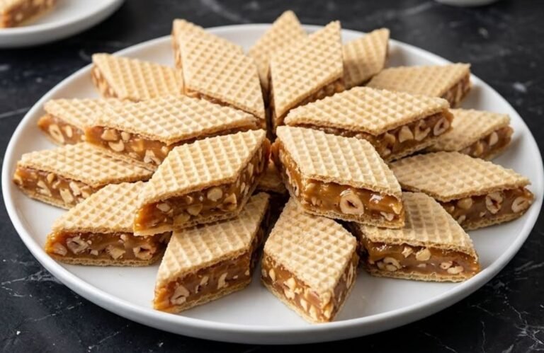 Karamel Rombovi sa Lešnicima Recept | Brzi Sitni Kolač sa Oblandama