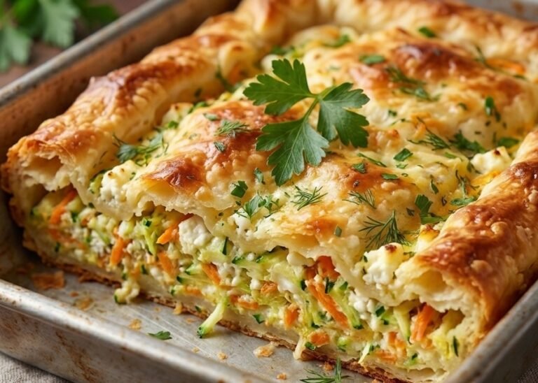 Sočna Pita sa Povrćem i Sirom Recept | Brza Izlivena Pita sa Tikvicama